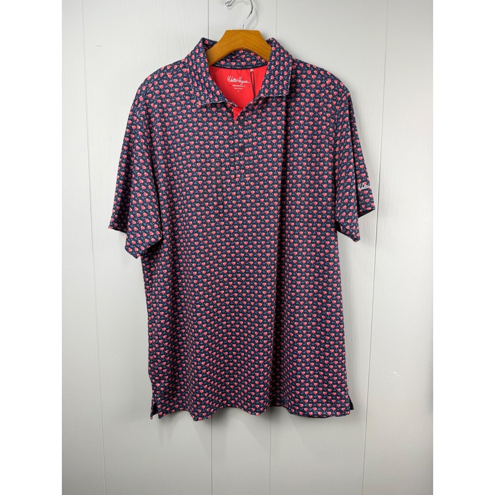 Walter Hagen performance Polo Mens Large Novelty print Golf Shirt